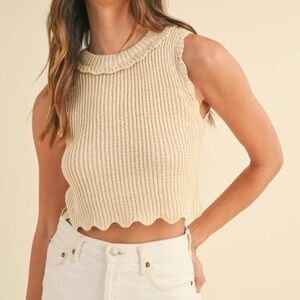 Mable scalloped cropped sweater tank, small